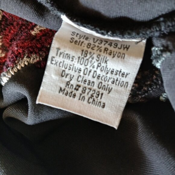 Johnny Was JWLA Velvety Black Floral Dress Women's Medium - Picture 3 of 6